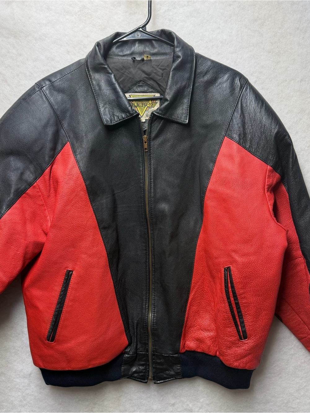 Vtg Phase 2 Leather Pool Ball Bomber Jacket Size XL 90s- See Flaw On Inside